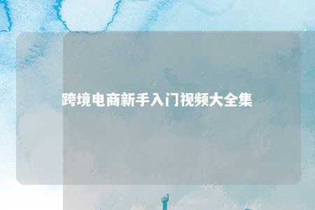 跨境电商新手入门视频大全集 跨境电商教程视频